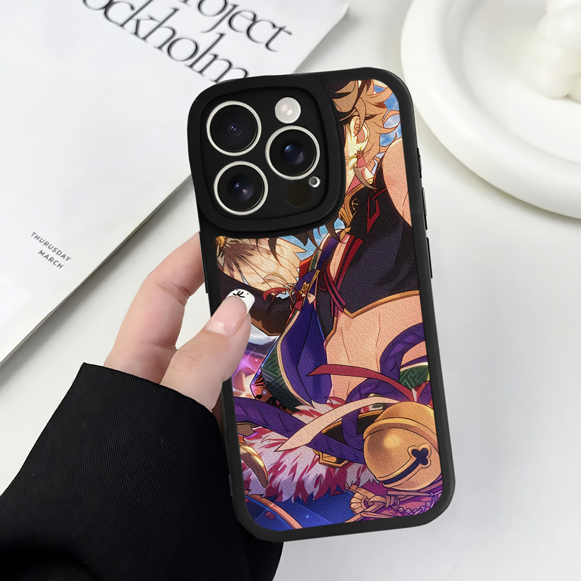 （画像用） 刀剣乱舞 Touken Ranbu 【iPhone 16シリーズ対応】シリコンスマホケース（レザー調） 材質：シリコン